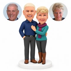 MGA-AC1337 custom polymer-clay couple bobbleheads