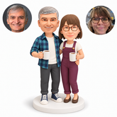 Custom Couple Holding Coffee Mugs Bobbleheads - MGA-AC1440