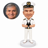 custom bobblehead figure ship captain holding binoculars