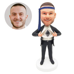personalised bobblehead figure funny man tearing the shirt
