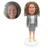 personalized bobble head figure female office lady assistant