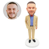 personalized bobblehead figure male staff colleague with one hand in pocket