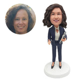 custom bobblehead business woman boss with handshake guesture
