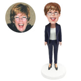 custom made bobble head figure business woman colleague staff