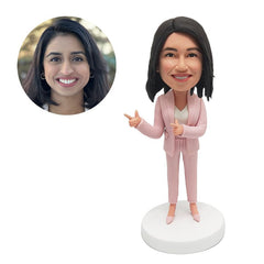 personalized bobblehead business woman boss office lady business woman with funny gesture