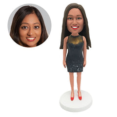 custom bobble head figure pretty sexy lady in sleeveless dress