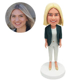 custom bobble head figure office lady collage staff businss woman