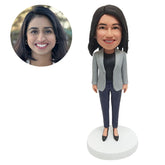 custom made bobble head figure female colleague boss office lady