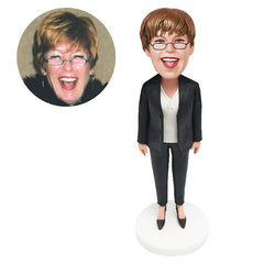 personalized bobble head figure business woman staff