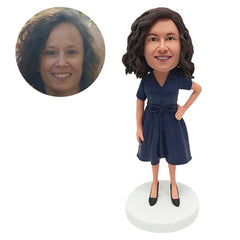 personalised bobble head figure female colleague with one hand on the hip