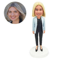 custom bobble head figure female office lady secretary