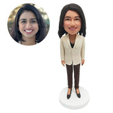 customised bobble head figure office lady colleague boss
