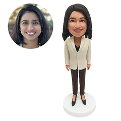 customised bobble head figure office lady colleague boss