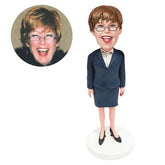 custom bobble head figure office lady business woman accountant