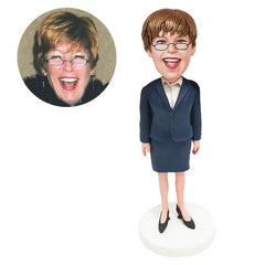 custom bobble head figure office lady business woman accountant