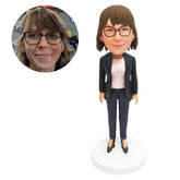 custom bobble head figure office lady manager business woman