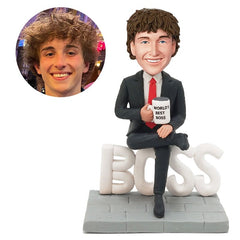 custom bobblehead figure best boss holding a cup of coffee