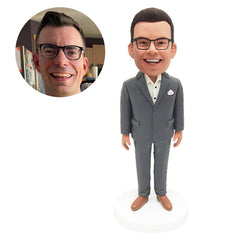 customised bobble head figure male boss manager salesman business man