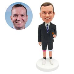 customized bobblehead figure fashion man business man holding a cell phone