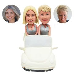customized bobbleheads figures best friends pretty ladies in the car