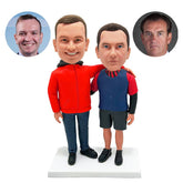 customized bobble heads figures best friends with arms around each other
