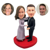 customized dancer bobble heads figures couple embracing each other