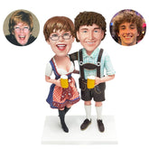 custom made bobble heads figures fashion couple holding beer