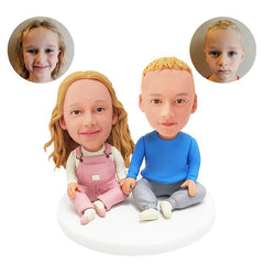 personalised bobble heads figures lovely babies hand in hand