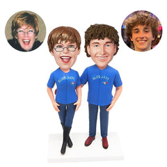 customised bobbleheads figures baseball couple with hands on the hips