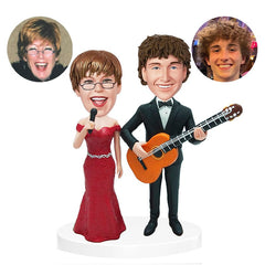 personalised bobbleheads singer and guitarist couple