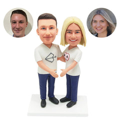 customized bobble heads figures lover couple show love heart guesture