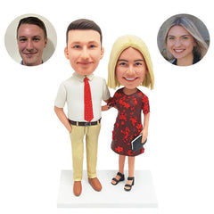 personalized bobble heads couple female holding a book
