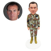 customised soldier bobble head army military officer in camouflage
