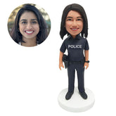 customized bobblehead figure policewoman female police officer