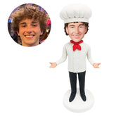 personalised bobblehead cook figure male chef with arms opened