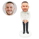 personalised bobblehead figure male cook chef