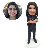 personalised bobblehead figure policewoman female police officer