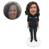 personalized bobblehead figure policewoman police officer