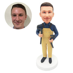 personalized bobblehead figure repairman holding tools