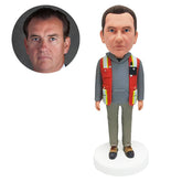 customised bobble head figure male maintenance personnel worker
