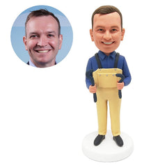 customised bobblehead maintenance worker holding tools