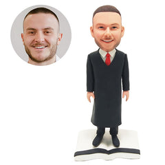 custom made bobblehead figurine lawyer with a book