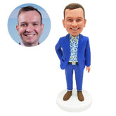 custom bobblehead figure company boss with one hand in pocket