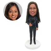 customised bobblehead figure photographer holding a camera