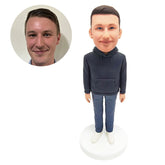 personalised bobblehead figure man in hoodie