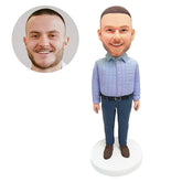 personalized bobble head figure casual male colleague boss