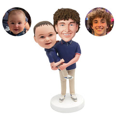 custom bobbleheads dad and kids figures father and son