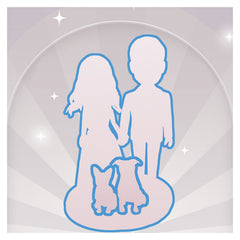 fully custom couple with two pets (dogs and cats) bobbleheads figurine