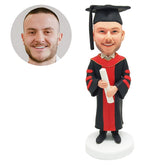 customised graduation bobblehead figure graduate holding a diploma