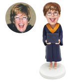 custom made graduation bobblehead figure female graduate holding a diploma